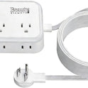 6 Ft Surge Protector Power Strip - 8 Widely Outlets with 4 USB Ports, 3 Side Outlet Extender with 6 Feet Extension Cord, Flat Plug, Wall Mount, Desk USB Charging Station, ETL,White