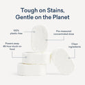 BLUELAND 100% Plastic-Free Dishwasher Detergent Tablets, 36 Count, Free & Clear, Eco-Friendly Dishwashing Pods, Natural, USDA Certified biobased