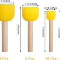 30 Pcs Round Sponges Brush Set, Round Sponge Brushes for Painting, Paint Sponges for Acrylic, Painting Tools for Kids Arts and Crafts (4 Sizes)