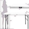 Gocamptoo Folding Table,4ft Indoor Outdoor Heavy Duty Portable Folding Square Plastic Dining Table w/Handle, Lock for Picnic, Party, Camping (4 FT) …