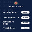 Victor Allen's Coffee Variety Pack (Morning Blend, 100% Colombian, Donut Shop Blend, French Roast), 42 Count, Single Serve Coffee Pods for Keurig K-Cup Brewers