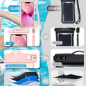 wellhouse Waterproof Phone Pouch, Waterproof Phone Case for iPhone 16 15 14 13 12 Pro Max XS Samsung, IPX8 3D Cellphone Dry Bag Beach Essentials (1 Pack - Pink7.0, 7 inch)