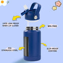 Kerilyn 12oz Kids Water Bottle, Stainless Steel Insulated Water Bottle, Toddler Cup with Straws Leak-Proof, Kids Water Bottles for School Boys Girls, BPA Free, Blue
