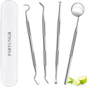 Dental Tools, Professional Teeth Cleaning Oral Care Hygiene Kit, Stainless Steel Dental Pick Tooth Scraper Tartar Plaque Remover for Dentist, Personal, Pet Use with Storage Box