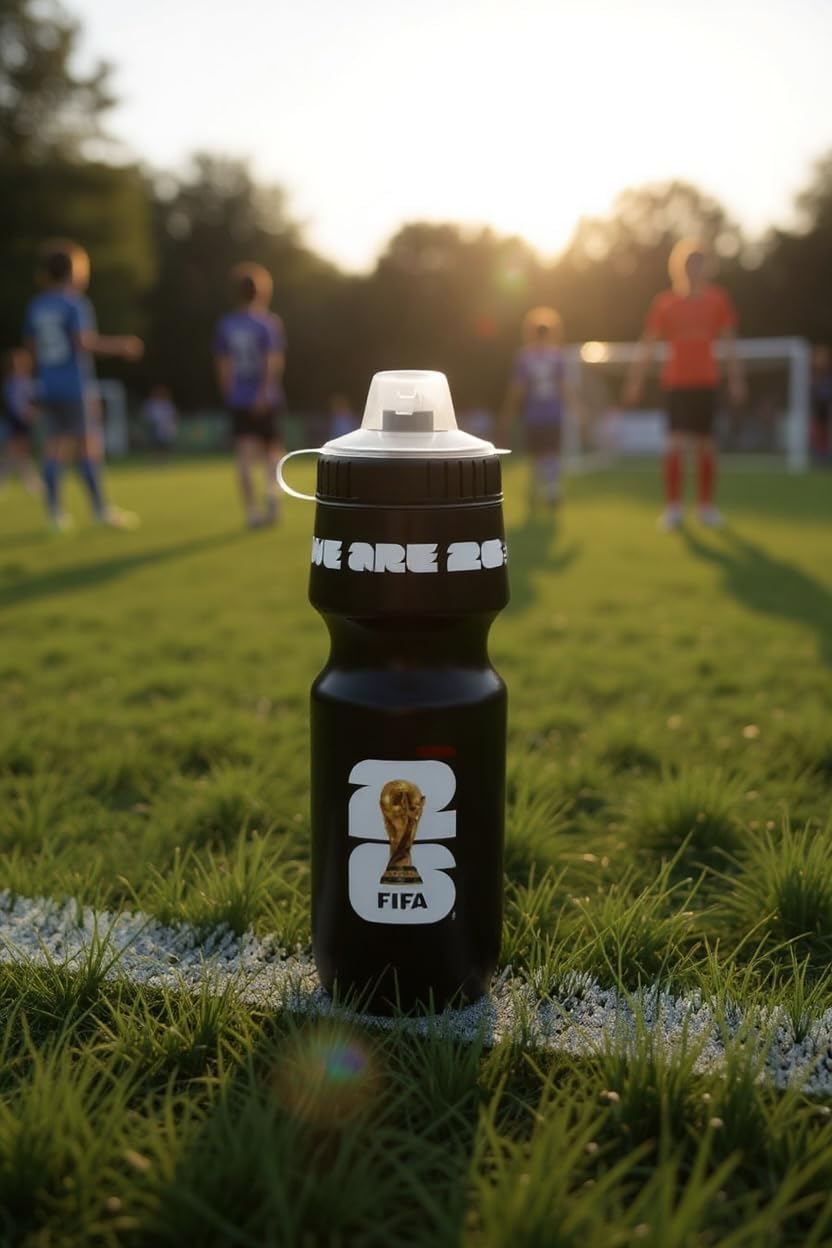 Official FIFA World Cup 2026 Edition - 24oz Refillable Squeeze Water Bottle - BPA-Free, Reusable, Dishwasher Safe with Pull-Top Cap - Designed for Everyday Use - Sports Games, Bike Rides, School, Work