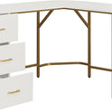 Techni Mobili L Shaped Desk - Two-Toned Computer Desk with Drawers & Storage Shelves - Simple Modern Furniture & Home Office Space Corner Table for Work & Writing