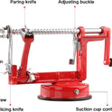 Apple Peeler Corer, Long lasting Chrome Cast Magnesium Alloy Apple Peeler Slicer Corer with Stainless Steel Blades and Powerful Suction Base for Apples and Potato(Red)
