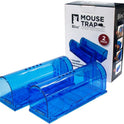 Humane Mouse Trap | Catch and Release Mouse Traps That Work | Mice Trap No Kill for mice/Rodent Pet Safe (Dog/Cat) Best Indoor/Outdoor Mousetrap Catcher Non Killer Small Capture Cage (Blue)