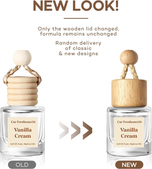 HoogaLife Car Air Freshener Diffuser 2 Pack Hanging Air Freshener Diffuser - Vanilla Cream Fragrance Oil Air D iffuser for Car, 45+ days Long Lasting Fragrance Made in USA C ar Air Fresheners (V54)