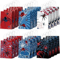 Epakh 24 Pcs Spider Party Favors Bags with Handles Spider Birthday Party Decorations Double Sided Goodie Candy Bags (Class Spider)