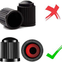 CKAuto 50 Pack Tire Valve Caps, Plastic Valve Stem Caps with O Rubber Seal, Universal Stem Covers for Cars, SUVs, Bike and Bicycle, Trucks, Motorcycles, Airtight Seal Dust Proof, Black 5 Dollar Item