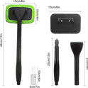 Car Windshield Cleaning Tool, Windshield Cleaner with 4 Washable and Reusable Microfiber Pads and Extendable Handle, for Auto Glass Wiper