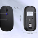 Wireless Bluetooth Mouse Rechargeable Laptop Mice with LED Use Portable(BT5.2 and USB 2.4G) Dual Mode Connection Silent Slim Computer Mouse for Laptop/iPad Tablet/Apple MacBook/PC (Black)