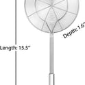 Hiware Solid Stainless Steel Spider Strainer Skimmer Ladle for Cooking and Frying, Kitchen Utensils Wire Strainer Pasta Spoon, 5.4 Inch