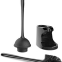 MR.SIGA Toilet Plunger and Bowl Brush Combo for Bathroom Cleaning, Black, 1 Set
