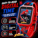 Accutime Marvel Spider-Man Red Educational Touchscreen Smart Watch Toy for Boys, Girls, Toddlers - Selfie Cam, Learning Games, Alarm, Calculator, Pedometer, and More (Model: SPD4588AZ)