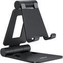 Nulaxy Dual Folding Cell Phone Stand, Fully Adjustable Foldable Desktop Phone Holder Cradle Dock Compatible with iPhone 17 16 15 14 13 12 11 Pro Max Xs Xr X 8, Nintendo Switch, All Phones