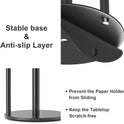 Paper Towel Holder Black, Premium Stainless Steel Kitchen Roll Dispenser, Countertop Roll Organizer with Weighted Base