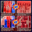 Bupelo Spider Web Birthday Decorations, 2 Pack Spider Party Supplies 3.3x6.6ft Tinsel Foil Fringe Curtains, Red Black, and Blue Photo Booth Prop Backdrop Streamer, Birthday Decor, Party Decor for Boys