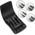 Pefei Tweezers Set - Professional Stainless Steel Tweezers for Eyebrows - Great Precision for Facial Hair, Splinter and Ingrown Hair Removal (Black)