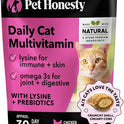 Cat Multivitamin Crunchy & Creamy Chews - Cat Treats for Health + Immune, Joint Support, Skin & Coat, & Digestion - Vitamins with Omega 3s, Lysine & Probiotics (30 Day Supply)