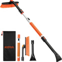AstroAI 47.2" Ice Scrapers for Car Windshieldand Extendable Snow Brush with Foam Grip and 360° Pivoting Brush Head for Christmas Car Auto Truck SUV(Orange)