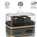 Evoloop Rapid Egg Cooker Electric 6 Eggs Capacity, Soft, Medium, Hard Boiled, Poacher, Omelet Maker Egg Poacher With Auto Shut-Off, BPA Free