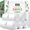 4 Gallon 330 Counts Strong Trash Bags Garbage Bags by Teivio, Bathroom Trash Can Bin Liners, Small Plastic Bags for home office kitchen (Clear)