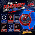 Marvel Spider-Man Kids' LCD Watch – Flashing LED Bullet Band, Digital Time Display, Red & Blue Design, Durable Plastic Case, Adjustable Silicone Strap – Fits Wrists 5.5" to 8"