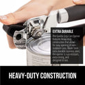 GORILLA GRIP Heavy Duty Stainless Steel Smooth Edge Manual Can Opener, Soft Comfortable Handle, Large Handheld Turn Knob, Built-In Bottle Openers, US Designed, Holiday Prep Kitchen Essential, Black