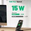 INIU Wireless Charger, 15W Fast Qi Certified Wireless Charging Station with Sleep-Friendly Adaptive Light Compatible with iPhone 17 16 15 14 13 12 Pro Max Samsung Galaxy S25 S24 S23 Note 20 Google etc