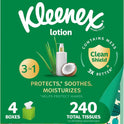 Kleenex Lotion Facial Tissues with Coconut Oil, 4 Cube Boxes, 60 Tissues Per Box, 3-Pl