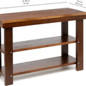 Solid Pine Wood Entryway Shoe Rack Bench, Espresso, 10.4" D x 27.56" W x 17.72" H