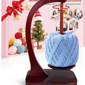 JUCPASH Yarn Holder for Crocheting and Knitting, Wooden Yarn Spinner with Magnetic Rotating Mechanism and Anti-Slip Pads, Crochet Gift for Knitting Lovers - Brown