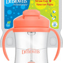 Dr. Brown's Milestones, Baby's First Straw Cup Sippy Cup with Straw, 6m+, 9oz/270ml, Coral, BPA Free