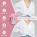 Stitch Gun for Clothes， Handheld Stitch Gun Quick Clothing Fixer，Sewing Kit Includes 1,000 Black Fasteners & 1,000 White Fasteners & 6 Needles，Tagging Gun（Pink）