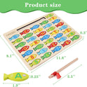 Magnetic Wooden Fishing Game Toy for Toddlers, Alphabet Fish Catching Counting Games Puzzle with Numbers and Letters, Preschool Learning ABC Math Educational Toys 3 4 5 Years Old Girl Boy Kids