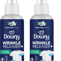 Downy Wrinkle Releaser Spray All In One Wrinkle Release Spray Travel Size, Odor Eliminator, Static Remover Fabric Refresher & Ironing Aid for Clothes 3 Fl Oz (Pack of 2), Crisp Linen Scent