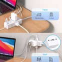 Power Strip Surge Protector - One Beat 6 Widely Outlets with 4 USB Ports (2 USB C), 5 Ft Extension Cord Flat Plug, Wall Mount Outlet Extender Small Power Strip for Travel Home Office College Dorm Room