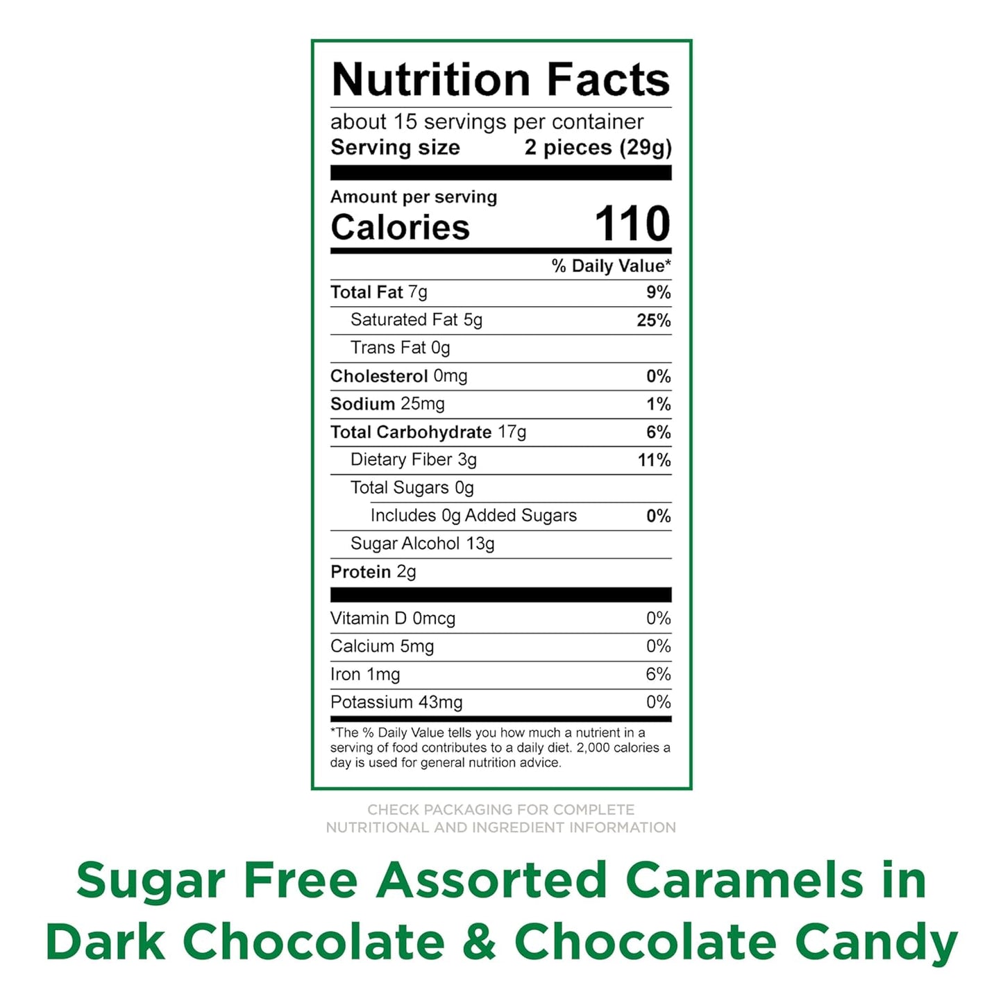 RUSSELL STOVER Sugar Free Assorted Caramels in Chocolate Candy, 15.3 oz. bag