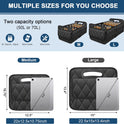 Deosk Car Trunk Organizer for SUV, Car Organizers and Storage with 6 Pocket, Car Accessories for Women/Men 50LWaterproof Polyester Trunk Organizer, Black