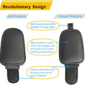 Yuoyar Sunglass Holder for Car, Magnetic Leather Sunglasses Holder and Ticket Card Clip, Car Visor Accessories, 2 Packs (Black)