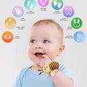 Bloobloomax Wrist Rattle Socks and Foot Finder Set, Infant Girl Boy Toys for Babies 0-36 Months, Newborn Hand & Foot Toys for 0 to 3 Years, Baby Shower Gifts Set (Red Gift Box)