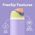 Owala FreeSip Insulated Stainless Steel Water Bottle with Straw, BPA-Free Sports Water Bottle, Great for Travel, 24 Oz, Denim