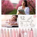 Four Candies Rose Series Gel Pens, Cute Writing Pens with Black & Pink Ink, 0.5 mm Smooth Fine Point, School Office Supplies Girly Stationery Aesthetic Desk Accessories for Women, Set of 12