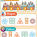 Montessori Toys for 1 2 Year Old Girl and Boy Birthday Gifts, Shape Sorter Wooden Toys for Toddlers Age 1-3 2-4, Learning Educational Sensory Stacking Toddler Puzzles