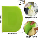 SURDOCA Dough Scraper Bench Scraper - 3P 4.7x3.7" Plastic Flexible Bowl Scraper, Sharp Edge & Angles Cake Scraper. Non-Slip Bakeware Decorating Tools Sculpting & Modeling Tools - Green+White+Green
