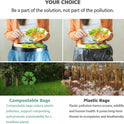 Small Trash Bags, AYOTEE 4-6 Gallon Compostable Garbage Bags, 4 Gallon Trash Bags, Unscented Leak Proof Biodegradable Bags Wastebasket Liners, Bathroom trash bags, Compost Bags (100 Counts, Blue)