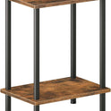 HOOBRO End Table, Small Side Table, Nightstand with 2-Layer Storage Shelves, Sofa Table for Small Spaces, Living Room, Bedroom, Stable Frame, Easy Assembly, Rustic Brown BF09BZ01