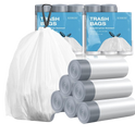 120 Counts 1.6 Gallon Mini Drawstring Trash Bags, Small Garbage Bags by KSSKSS, Code a fit 4.5-8 Liter, 1.2-2 Gal, White Trash Bin Liners for Home Office Kitchen Bathroom Bedroom
